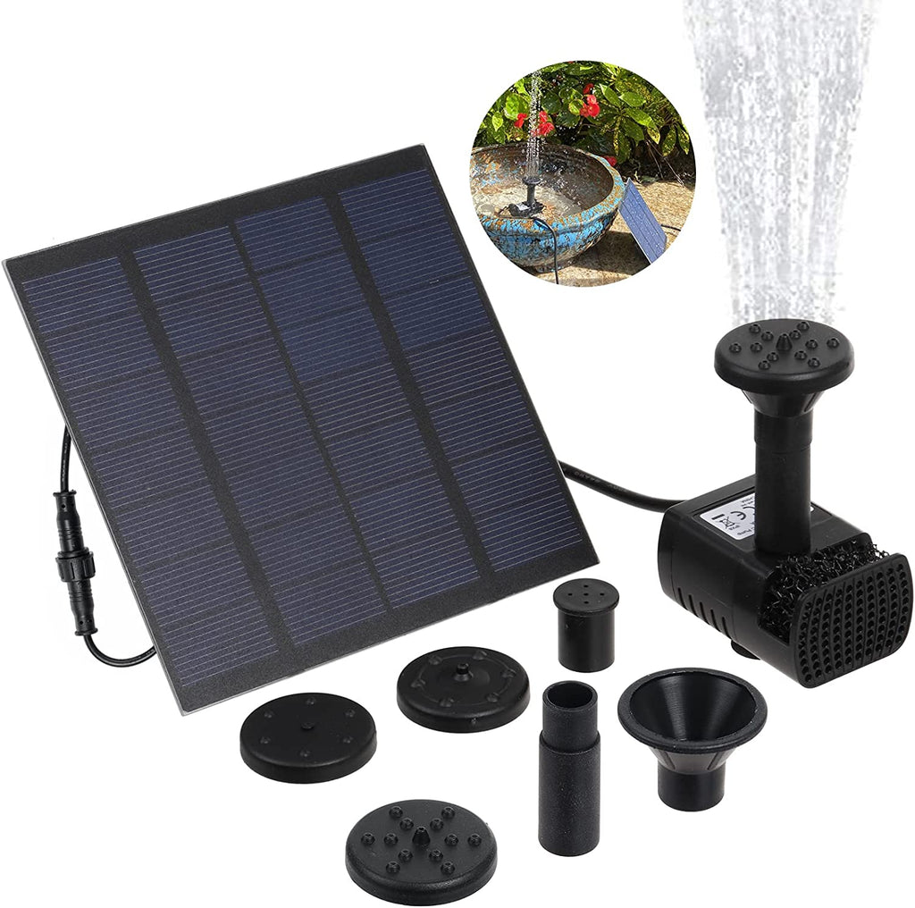 Solar Water Fountain 7V/1.8W with 6 Nozzles