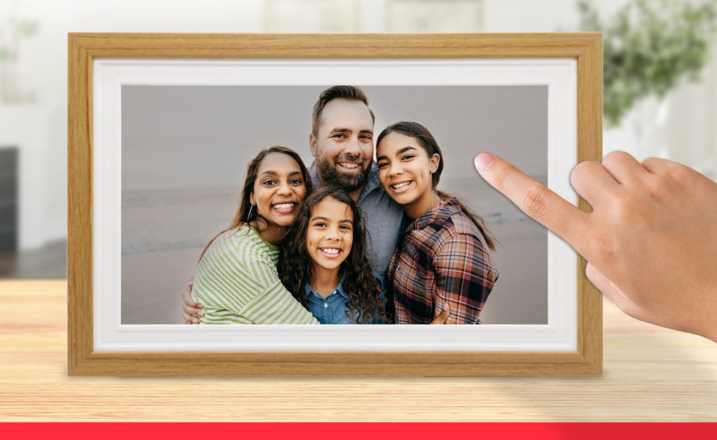 PF1506 - Frameo 15.6" Wi-Fi Digital Photo Frame Multifunction with Wooden Frame