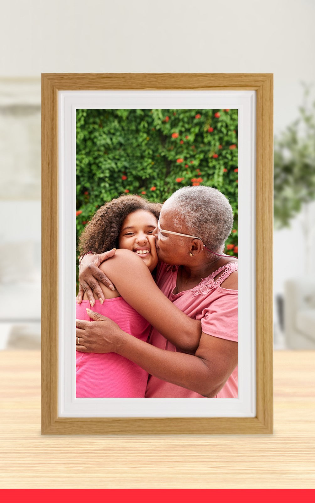 PF1506 - Frameo 15.6" Wi-Fi Digital Photo Frame Multifunction with Wooden Frame