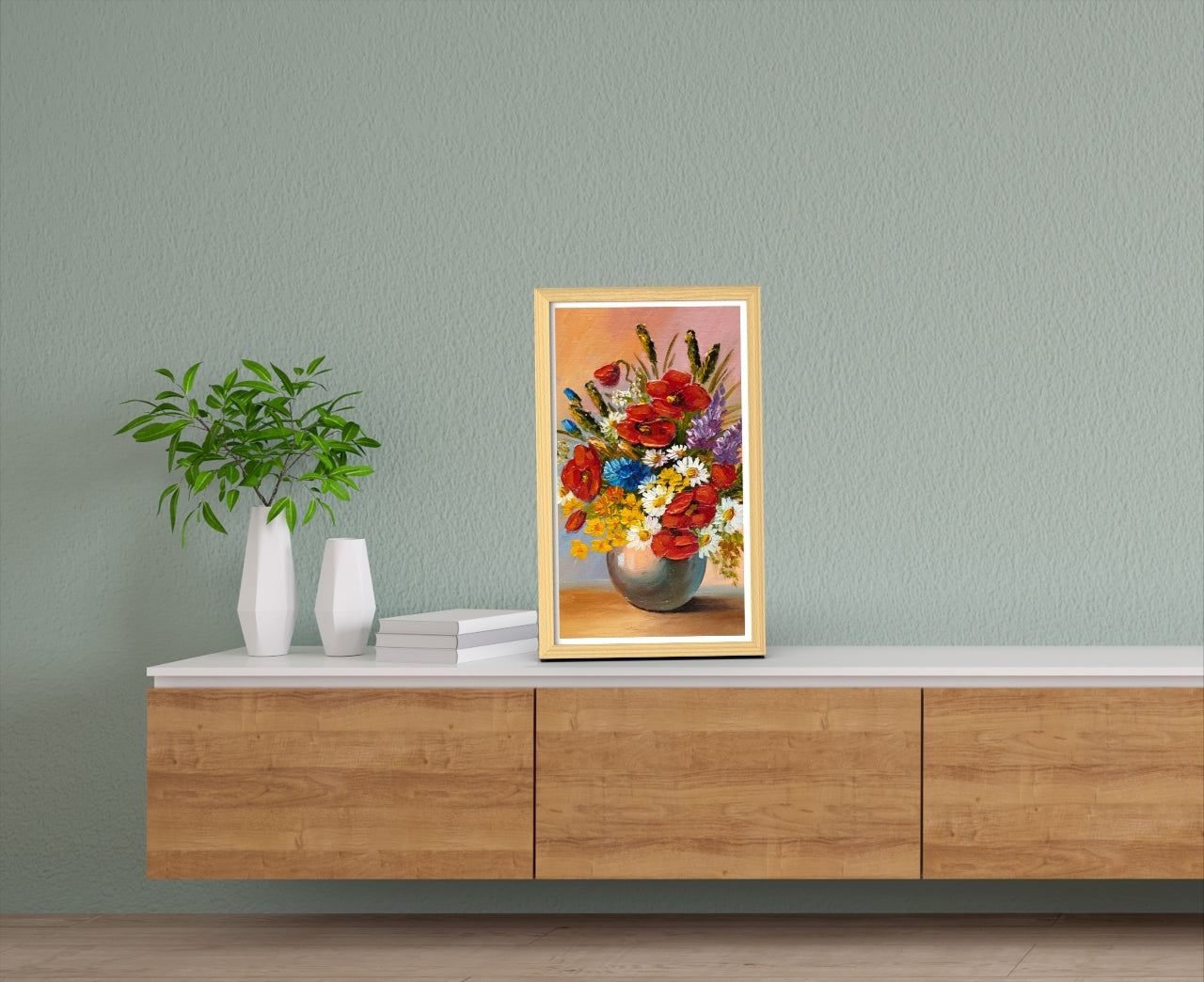 PF2105WV - Vphoto 21.5" Wi-Fi Digital Photo Frame Multifunction with Wooden Frame and Remote
