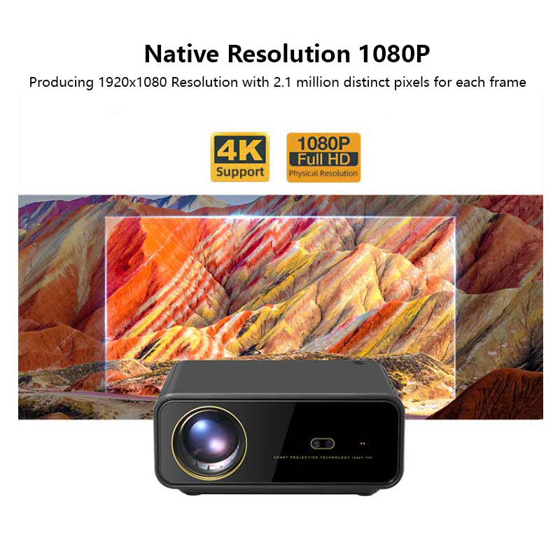 PJ509 - 4K 1920 * 1080P 1000 ASNI Lumens 2500:1 Home Entertainment Projector