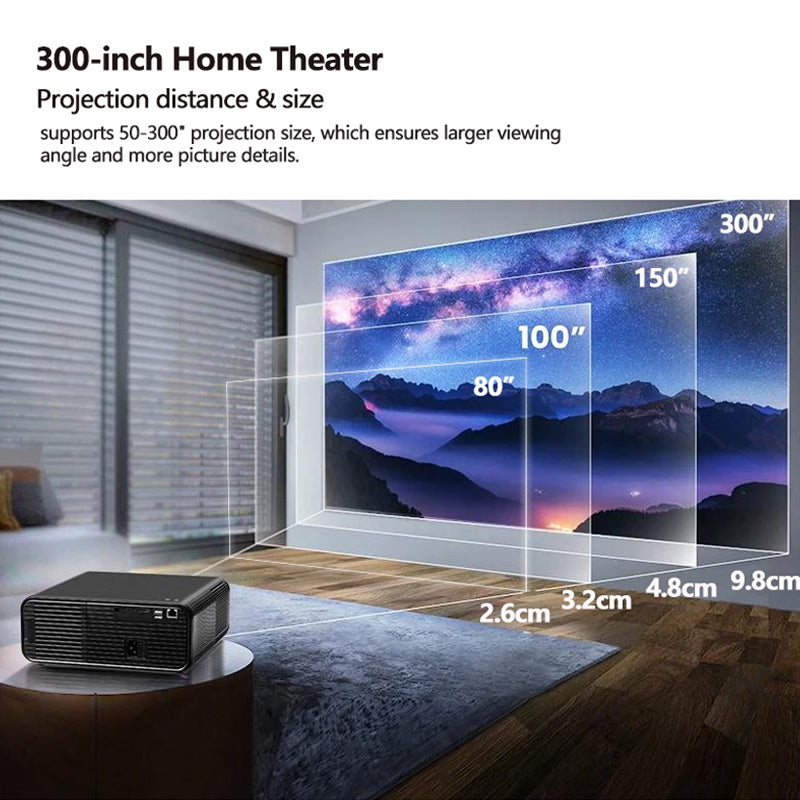 PJ509 - 4K 1920 * 1080P 1000 ASNI Lumens 2500:1 Home Entertainment Projector