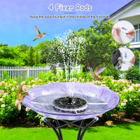 Solar Water Fountain 5V/2.5W with 1800mah Battery, 32 LEDs Light and 8 Nozzles