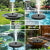Solar Water Fountain 7V/3.5W with 2000 mAh Battery, 8 LEDs Light and 8 Nozzles